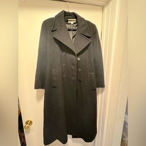 Albert Nipon Vintage Black Wool Cashmere Double Breasted Coat in Size 4 Petite